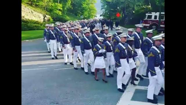 West Point cadet under fire for being on phone during graduation march
