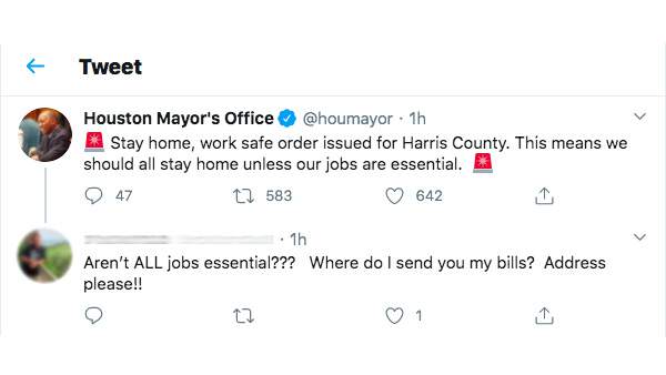 How Houstonians are reacting on social media to the Harris County stay-home-work-safe order