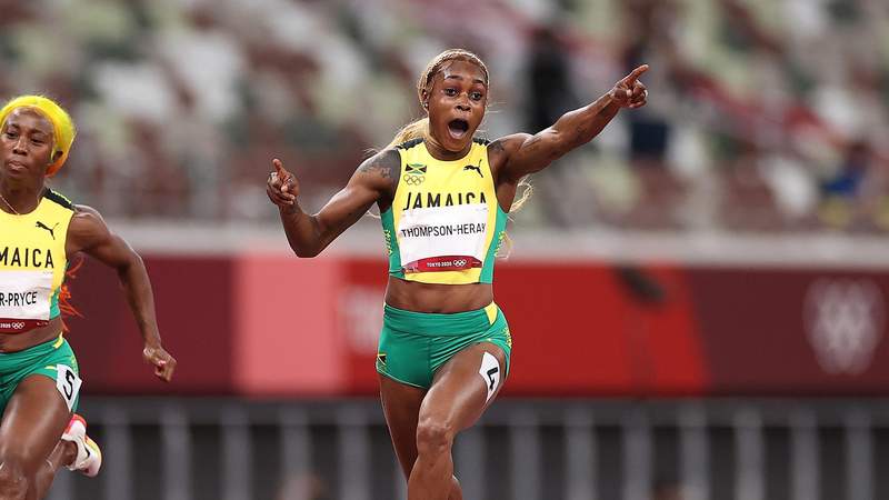 Thompson-Herah defends Olympic 100m title in 10.61, Jamaican sweep