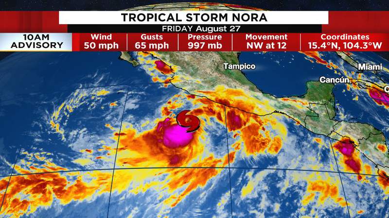 Tropical Storm Nora a hurricane threat to Mexico’s coast