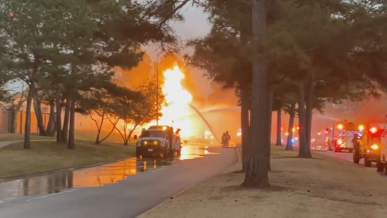 Several people injured in natural gas explosion, fire near Klein