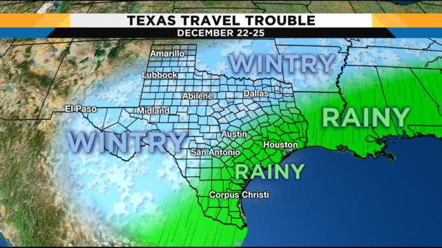 Weather Forecast Leading Into Christmas Hints At Travel Trouble For Parts Of Texas