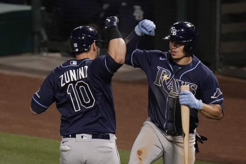 Rays score 7 runs in 8th to complete 4-game sweep of Angels