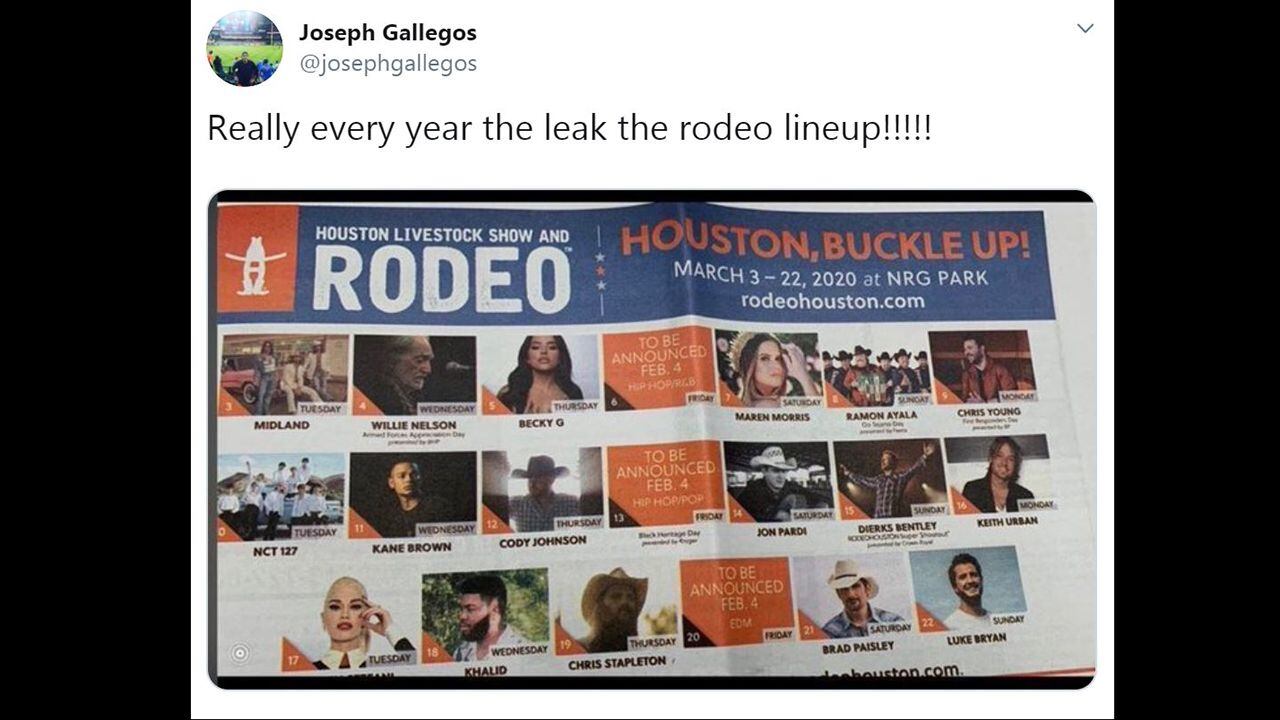 ¿Se filtró la lista de artistas de conciertos de Houston Rodeo? Aquí