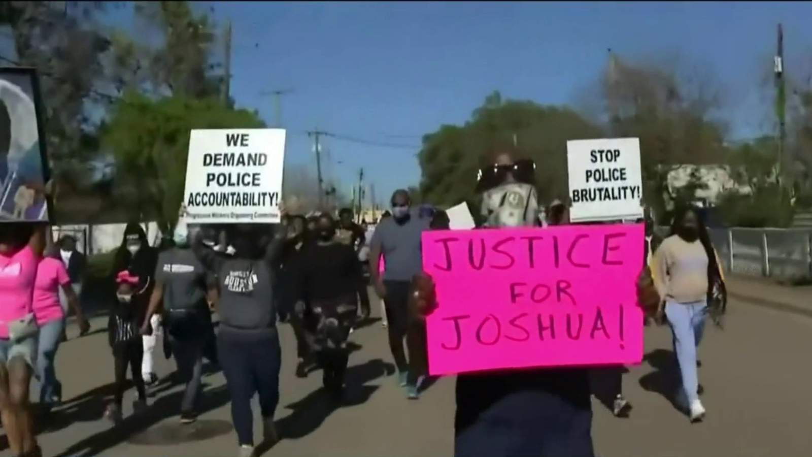Family demands justice for Joshua Feast; Demonstrators march to La Marque Police Dept.
