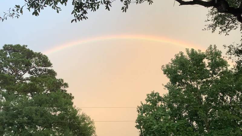 MASSIVE RAINBOW: Did you see the stunning rainbow stretching across Houston ahead of Nicholas’ landfall?