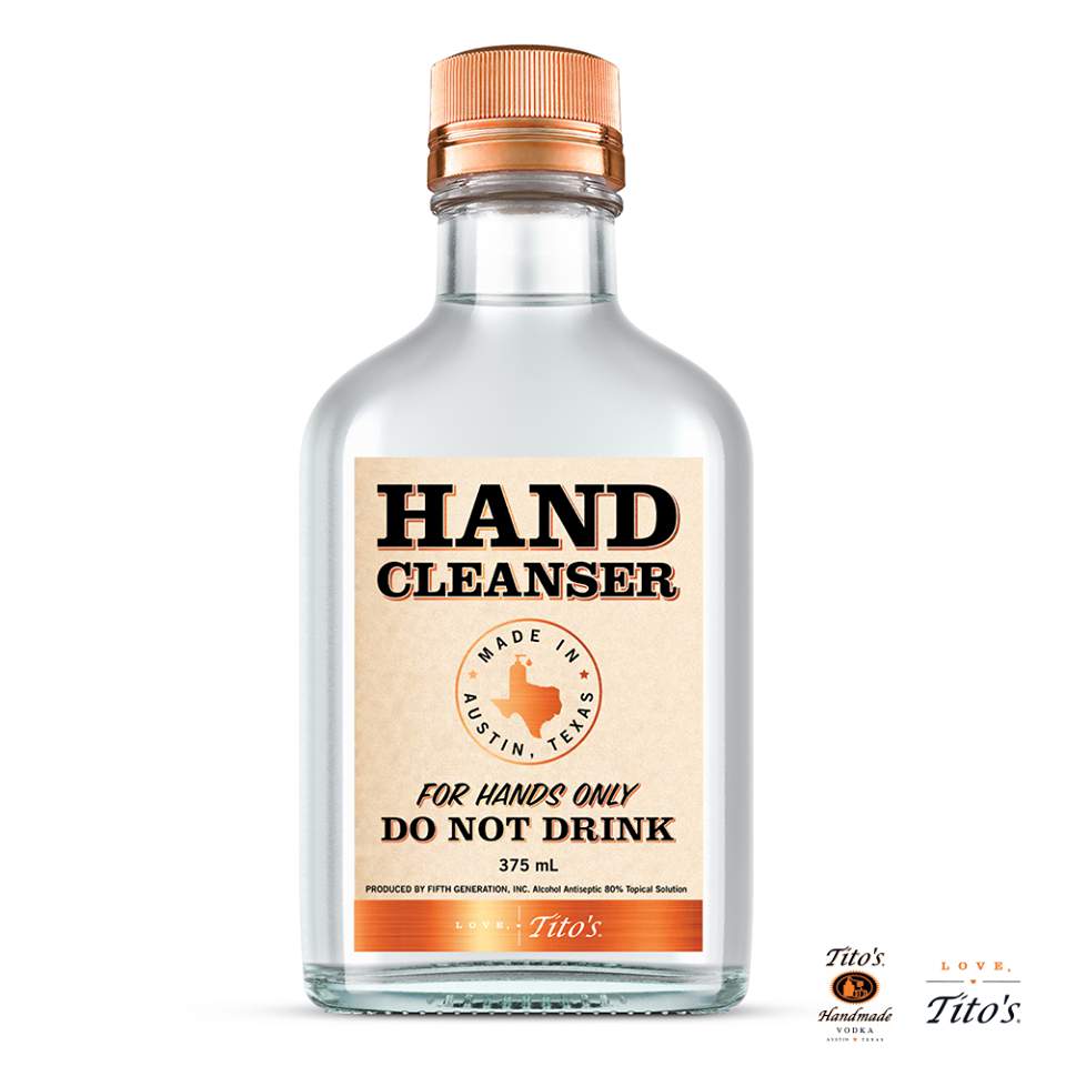 Tito’s Vodka to make 24 tons of hand sanitizer during coronavirus pandemic