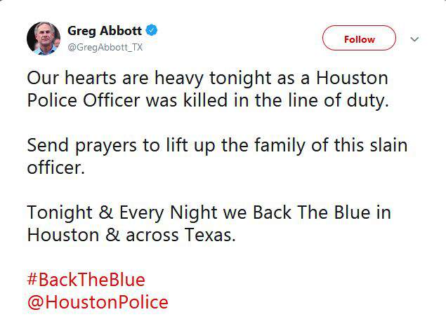 '#BackTheBlue’: These are the condolences local law enforcement are offering to the officer killed on Saturday night