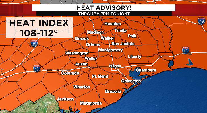 Houston forecast: Sizzling heat, storm chance