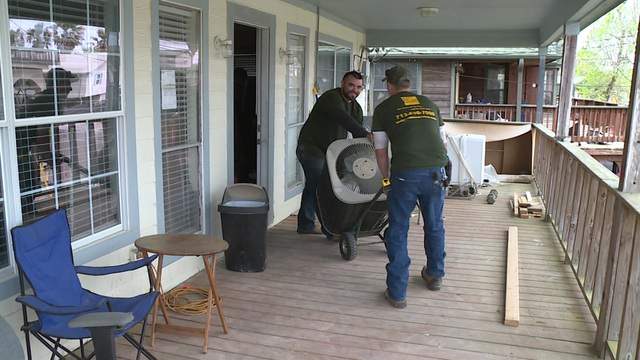 Helping hand offered to woman with flood-damaged home on lower San Jacinto River