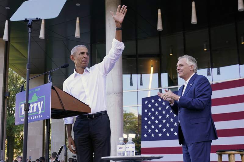 Obama sharply criticizes Youngkin in Va. governor's race