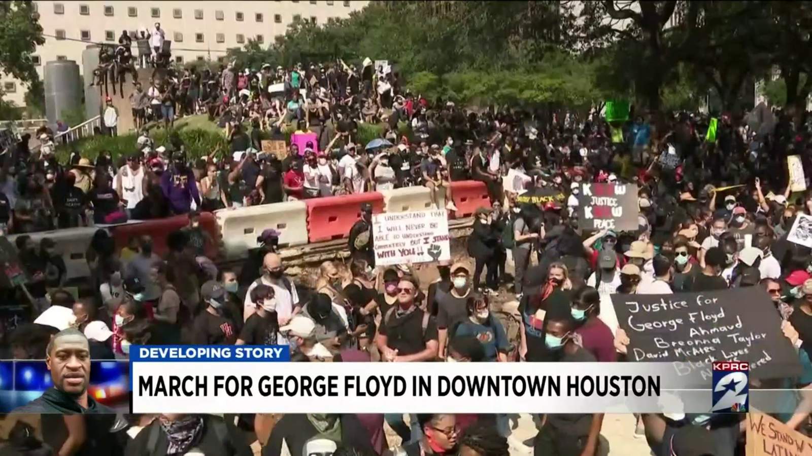 Thousands crowded downtown Houston for George Floyd march