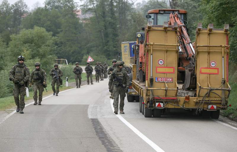 NATO troops patrol Kosovo-Serbia border after truck blockade