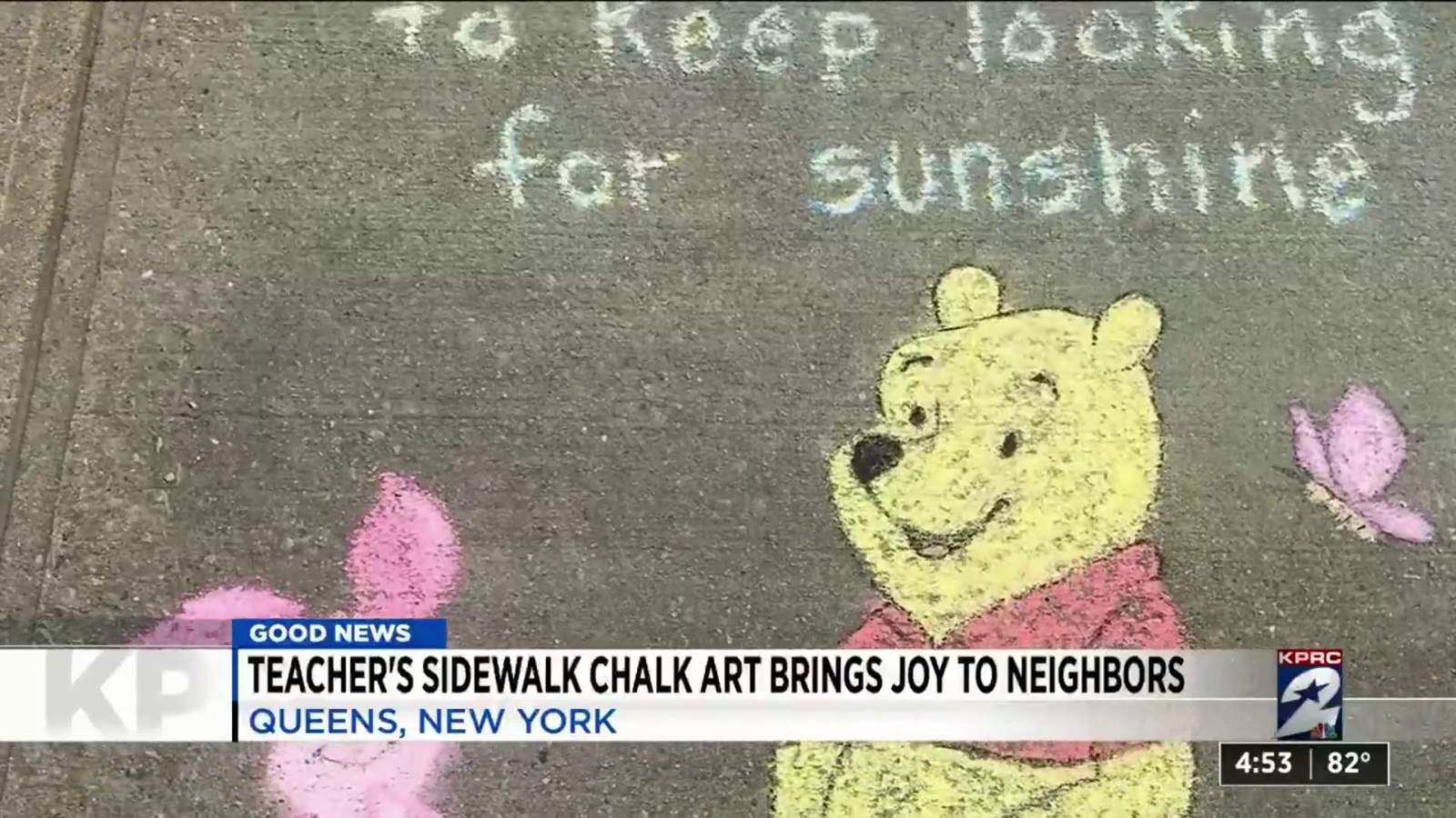 One Good Thing: Teachers colorful and creative sidewalk chalk brings joy to neighbors