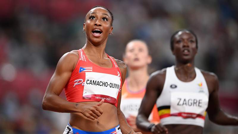 Camacho-Quinn wins 100m hurdles semi in Olympic record