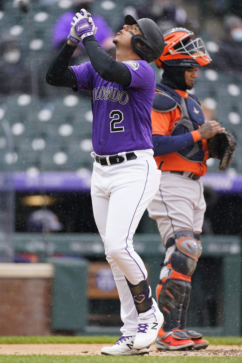 Gomber lifts Rockies 6-3, Astros’ 9th loss in 10 games