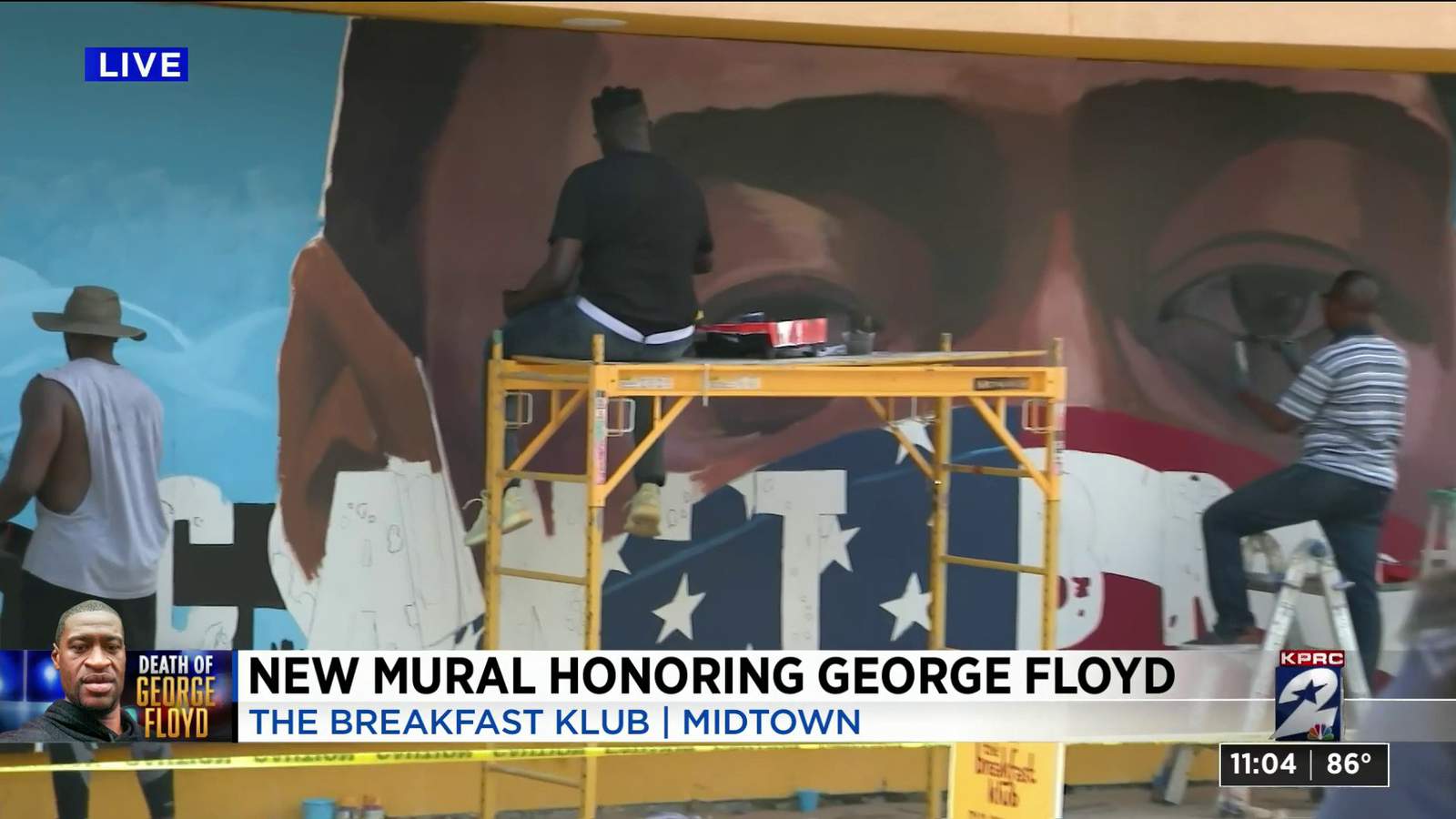 Artist paints mural of George Floyd on The Breakfast Klub