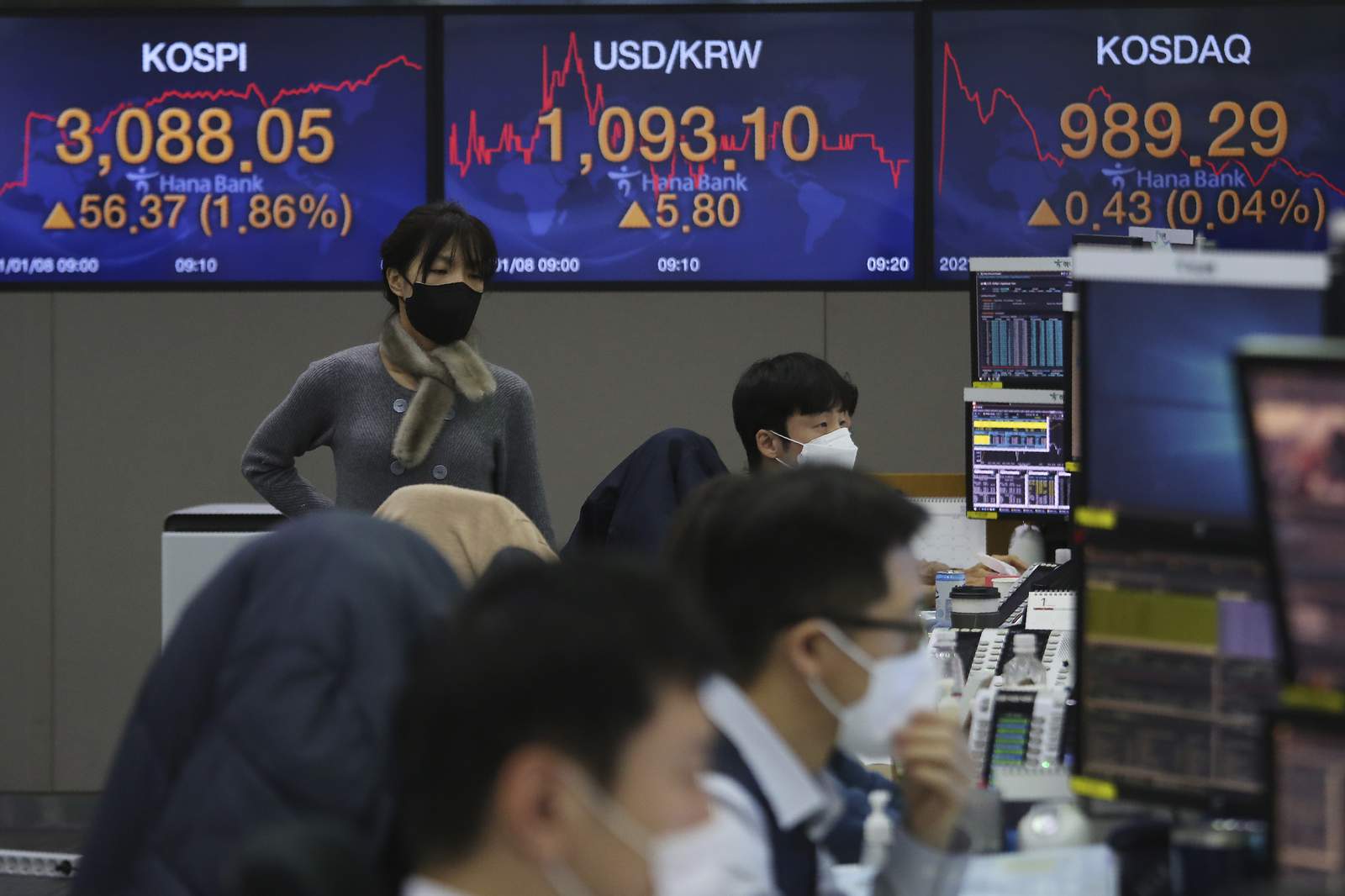 Asian shares mostly up on Wall Street rally, stimulus hopes