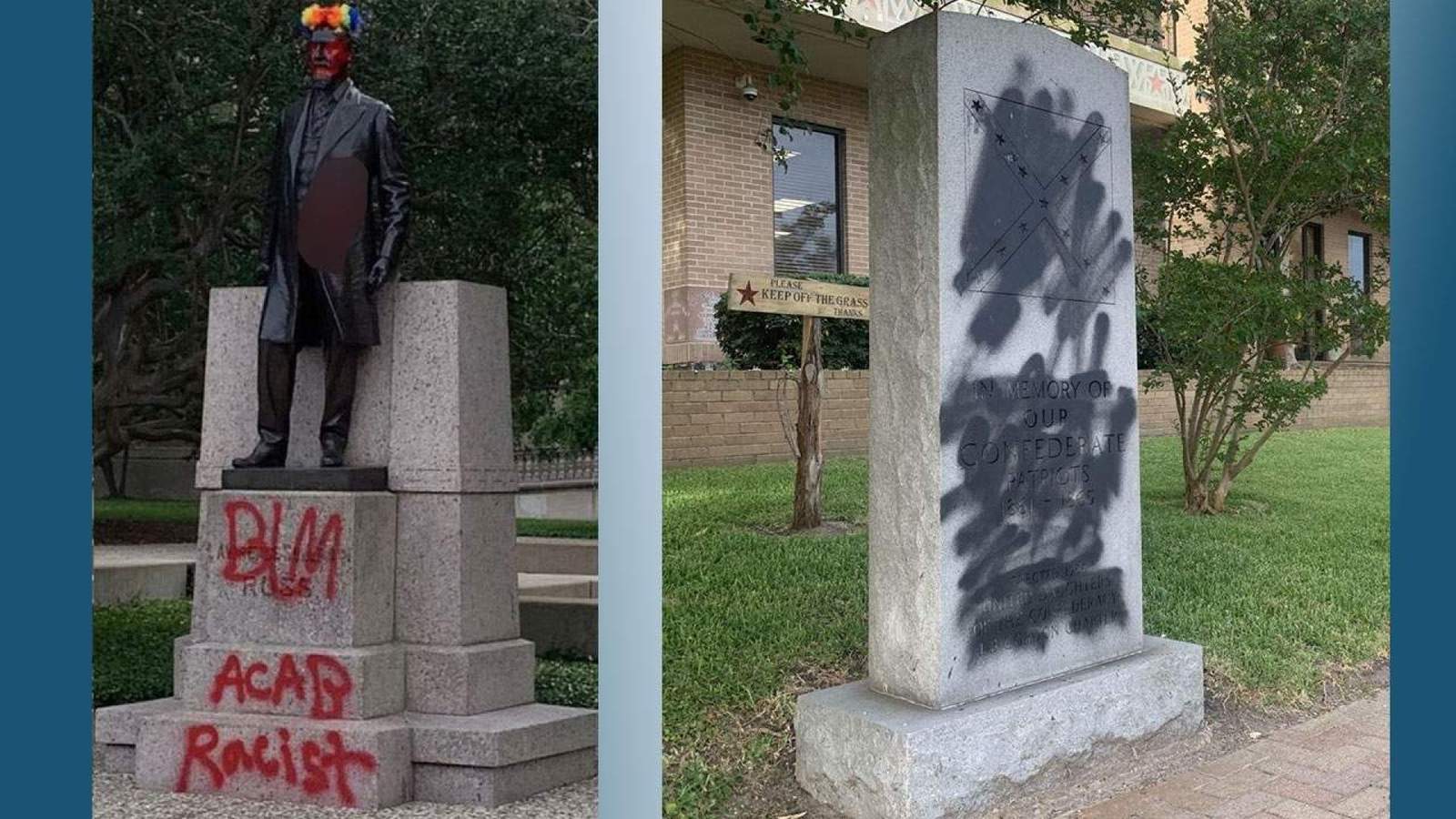 Statue of Confederate general at Texas A&M, Confederate monument in Huntsville vandalized