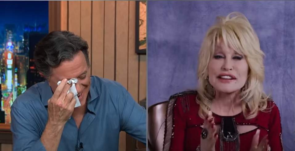 Stephen Colbert moved to tears after Dolly Parton sings