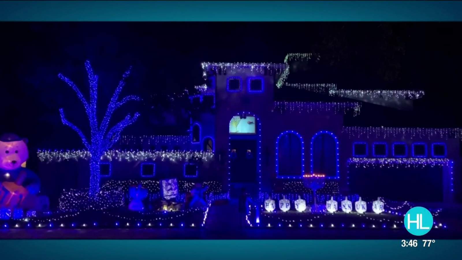 The Hanukkah House in Meyerland the most LIT house on the block