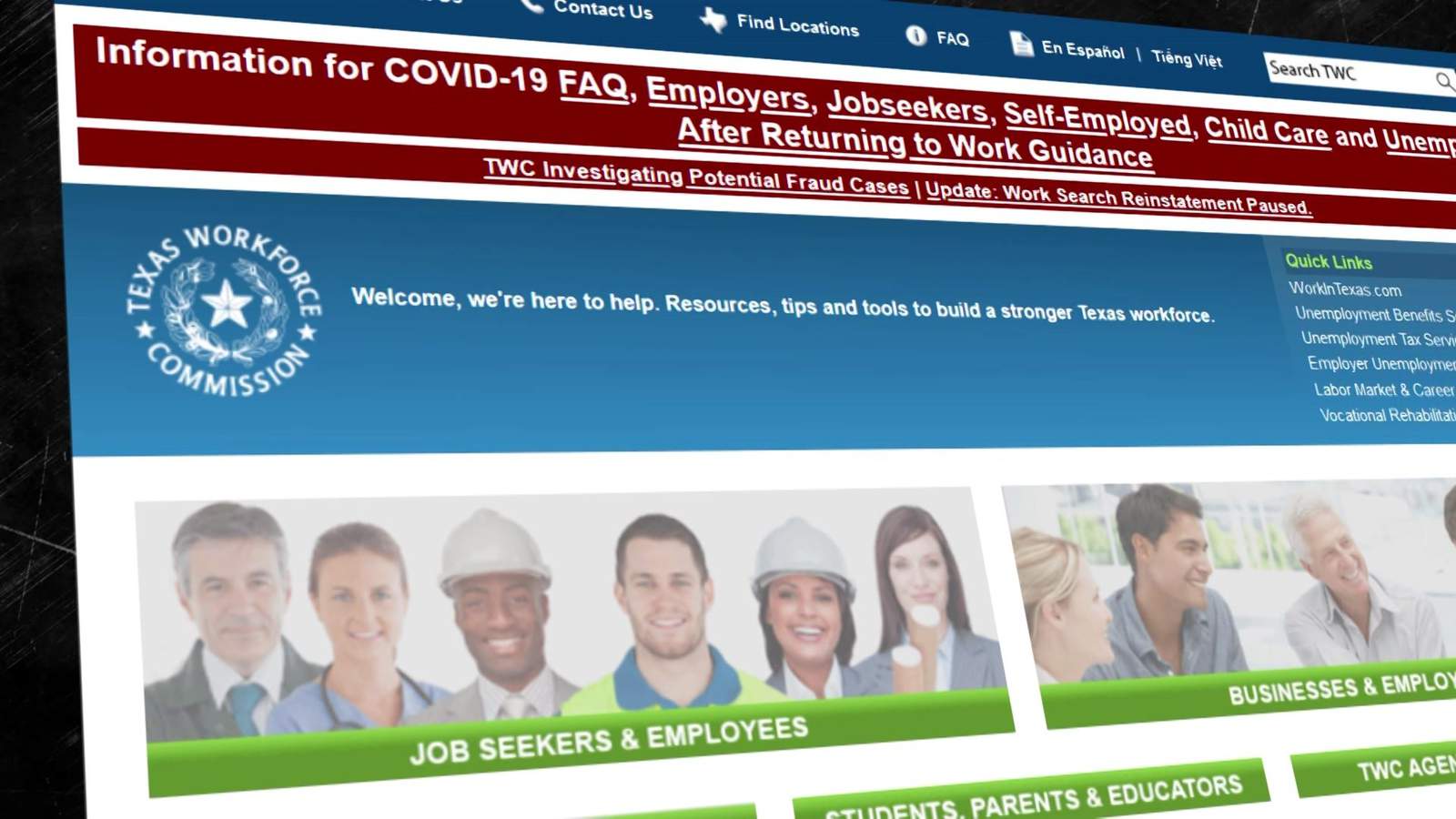 Texas Workforce Commission cuts unemployment benefits for some after claim of overpayment