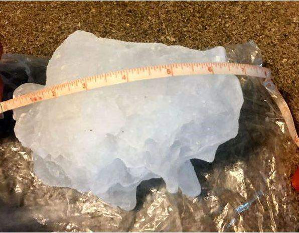 The state’s largest hailstone on record fell on this Texas town, NWS says