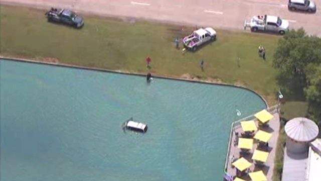 Minivan crashes into water at The Fountains in Stafford
