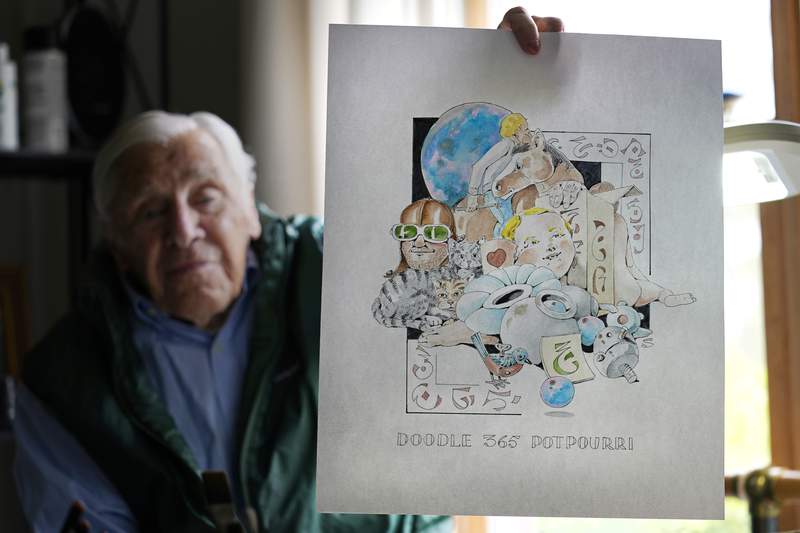 88-year-old artist finishes year of pandemic ‘daily doodles’