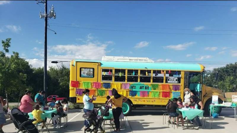 Houston mom turns an old school bus into a mobile art studio
