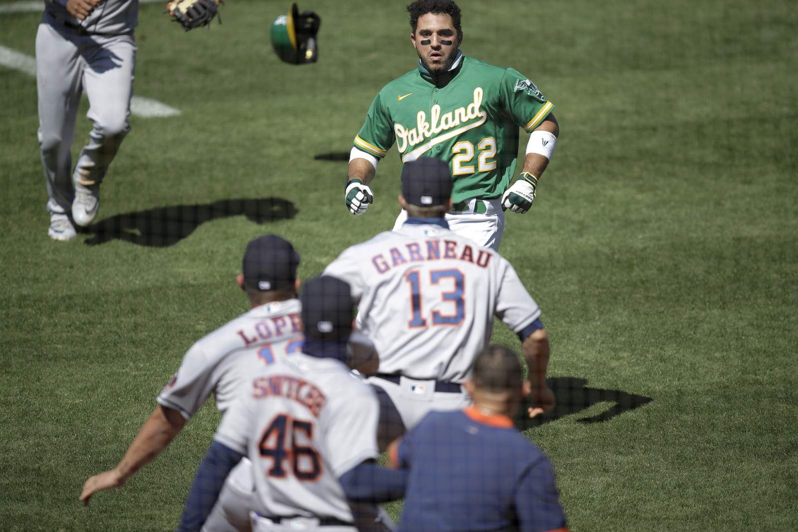 Oaklands Laureano says Astros coach insulted mother, sparking bench-clearing ruckus Sunday