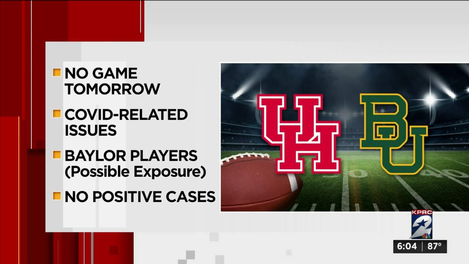 University of Houston, Baylor postpone football season-opener
