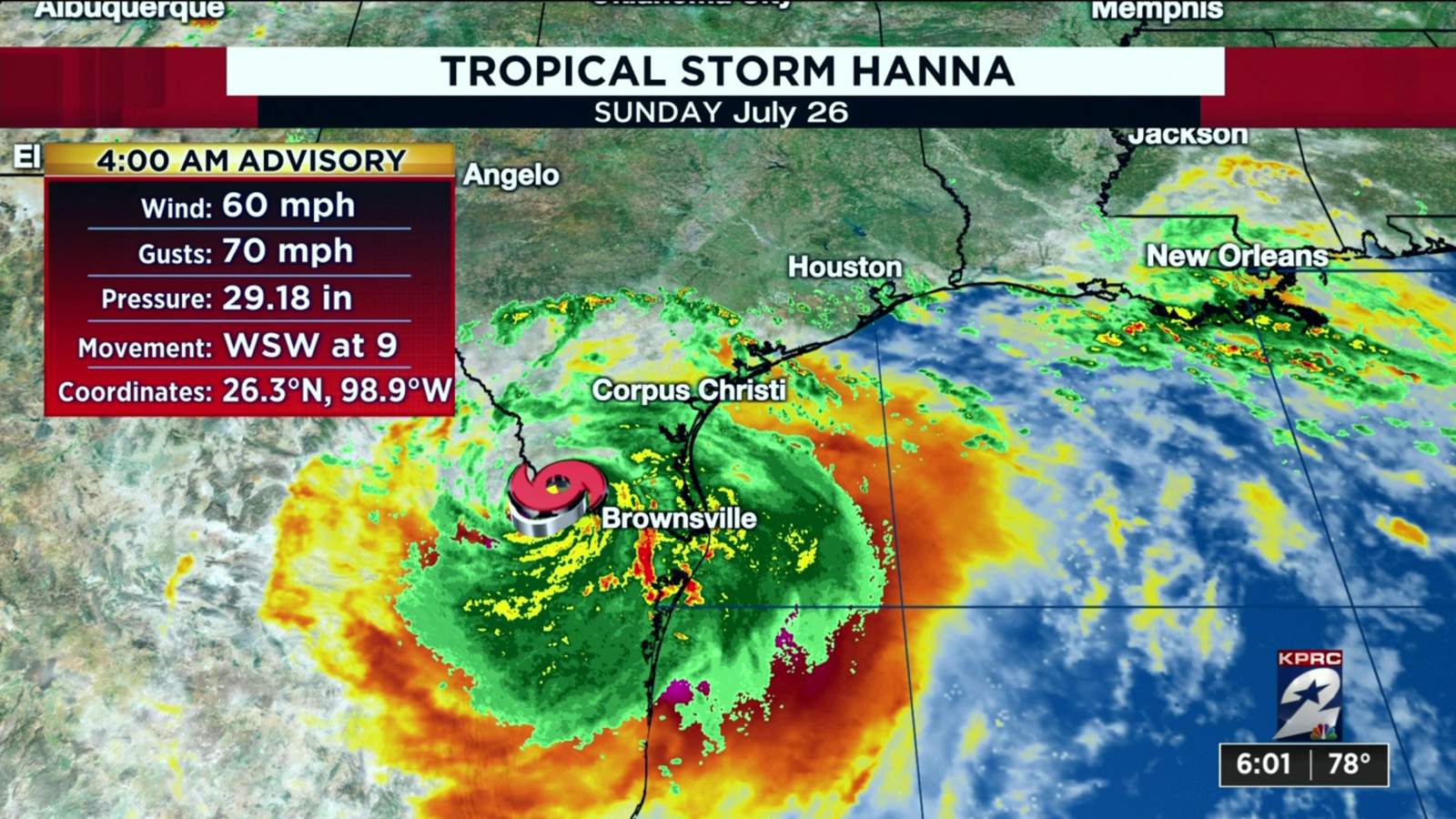 After Hanna: Rainy start to the week