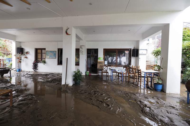 Fire-ravaged Greek island of Evia hit by floods, mudslides
